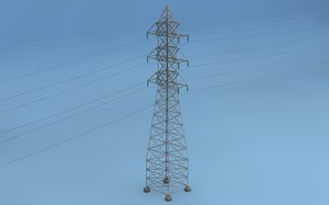 c4d tower electricity pylon