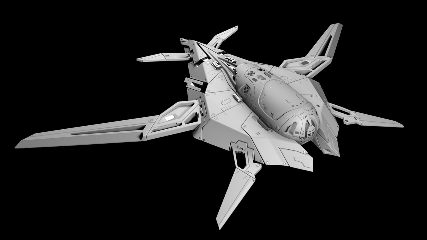 futuristic spaceship 3d obj