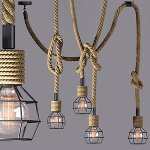 3d model chandelier loft rope