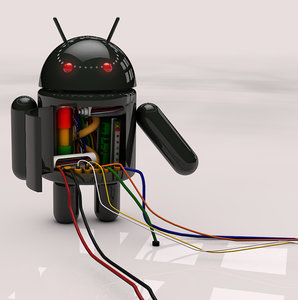 black android robot c4d