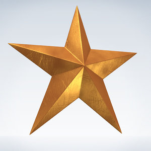 3d model golden star gold