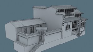 3d china house04 model