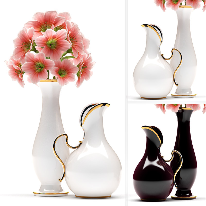  3d  model  arranged vase 