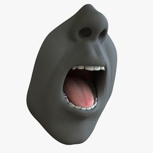 male mouth rig 3d model