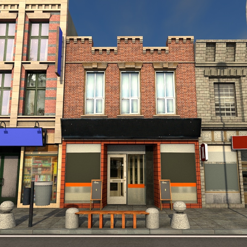 3d model of street scene