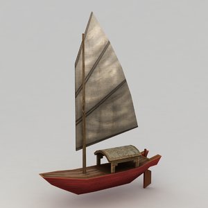 3d model junk boat