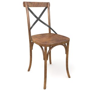 3d model rustic antique chair