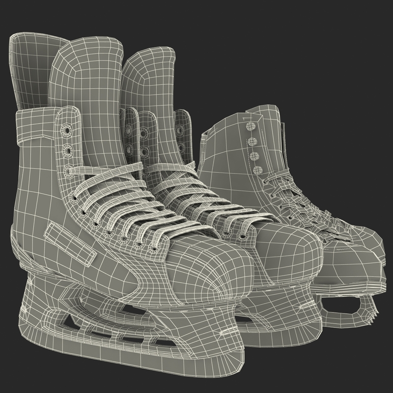 3d model ice skates hockey