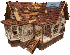 3d abandoned house model