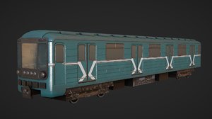 3d model of soviet subway train