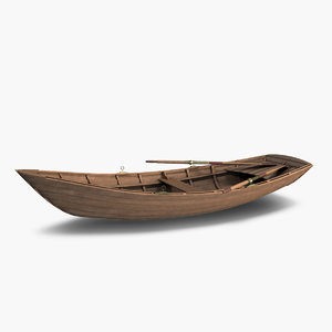 3d wooden boat model