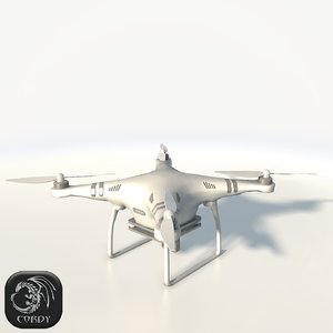 3d model of dji phantom 3 quadcopter