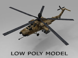 low-poly mi-28 helicopter 3d obj