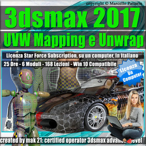 3ds max 2017 UVW Mapping e Unwrap Locked Subscription, un Computer