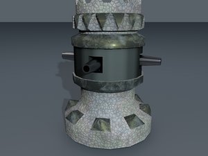 3d 4-sided tower model
