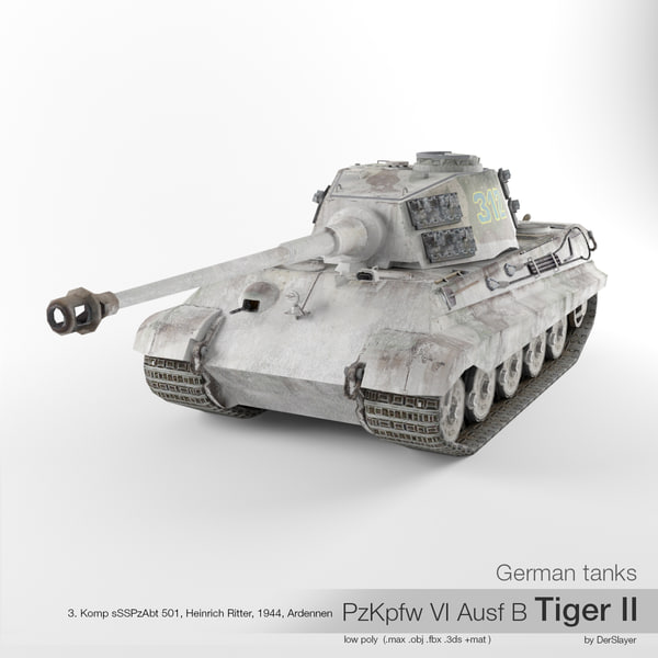 Tanque Alemão PzKpfw VI Ausf B Tigre II '312' Modelo 3D - TurboSquid ...