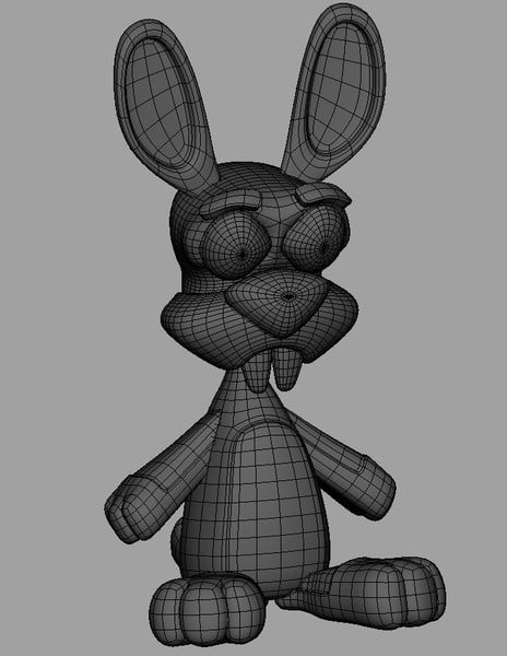 free obj mode cartoon rabbit