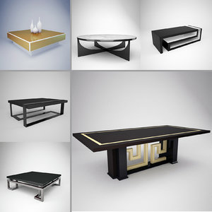 3d versace tables pack coffee model