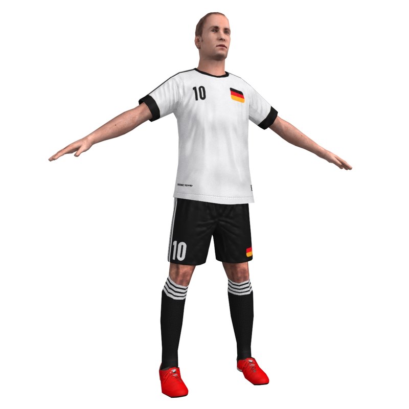 ready soccer player  3d model