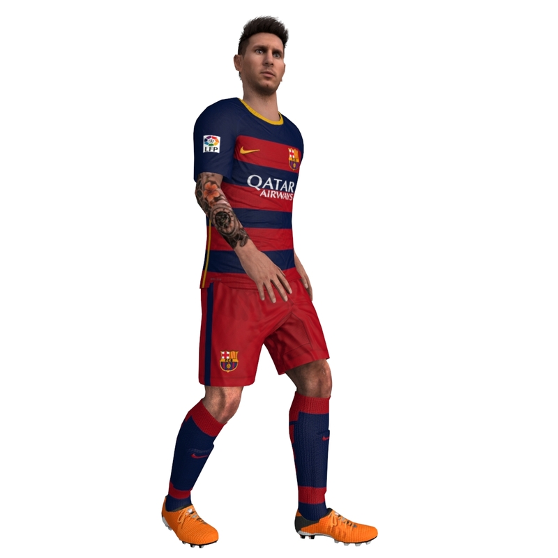 3d rigged messi model