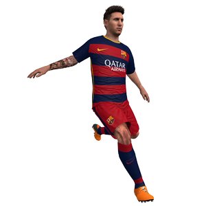 3d rigged messi model