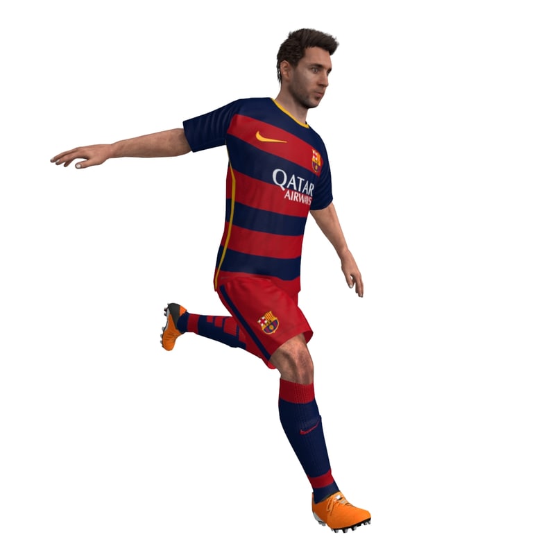 3d model rigged lionel messi