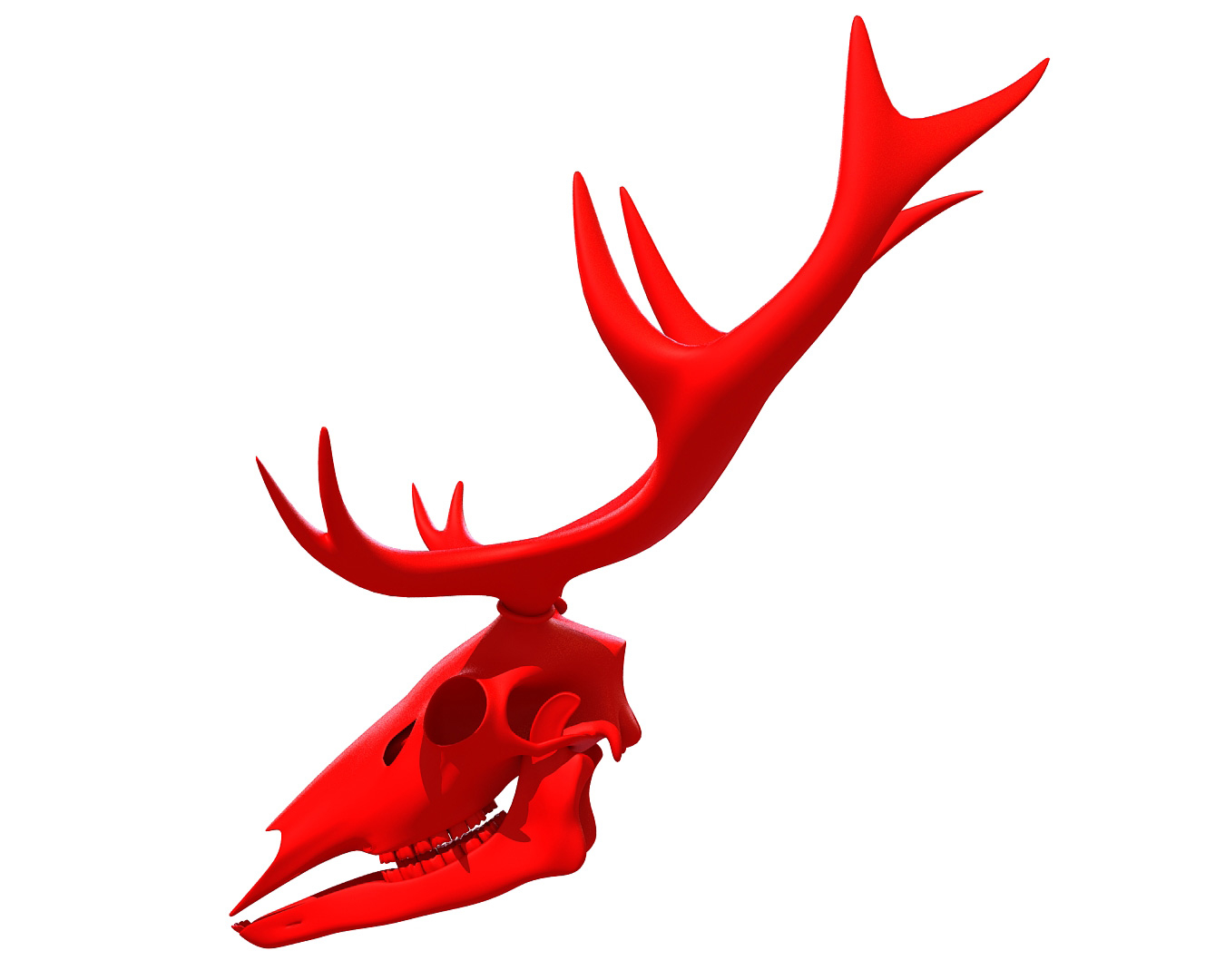 obj print-ready deer skull printing