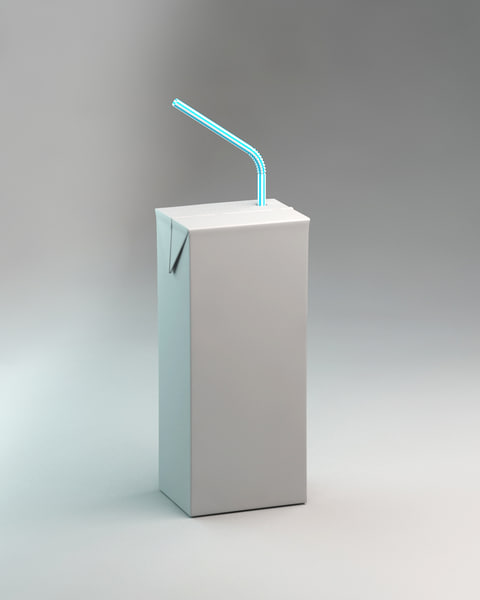 3d simple box juices model