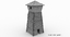3d wooden guard tower medieval model