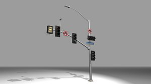 california traffic signal la 3d model