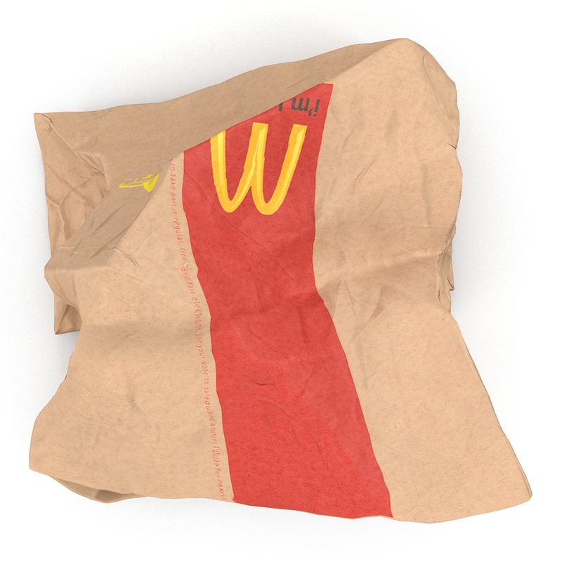crumpled fast food paper bag max