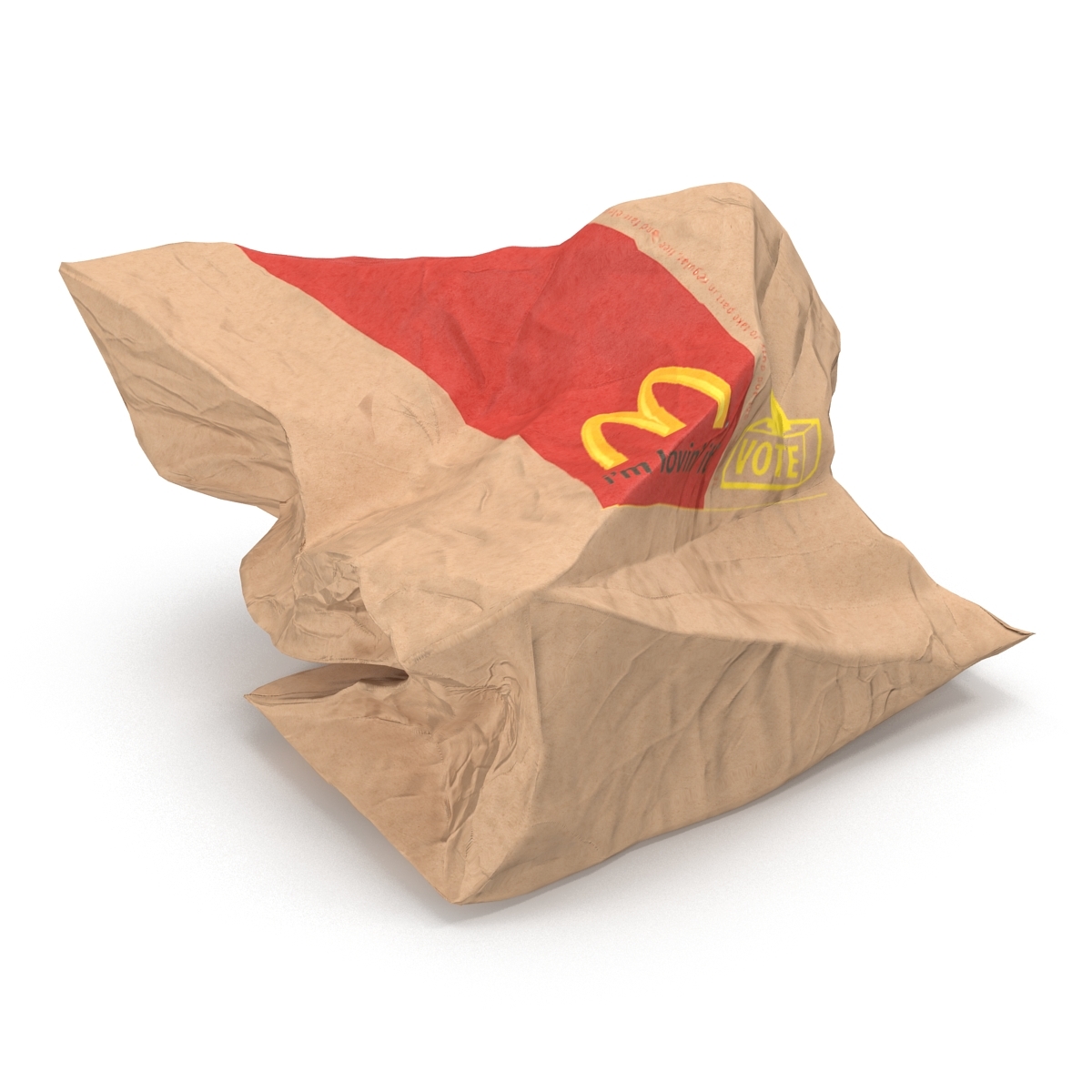 crumpled fast food paper bag max