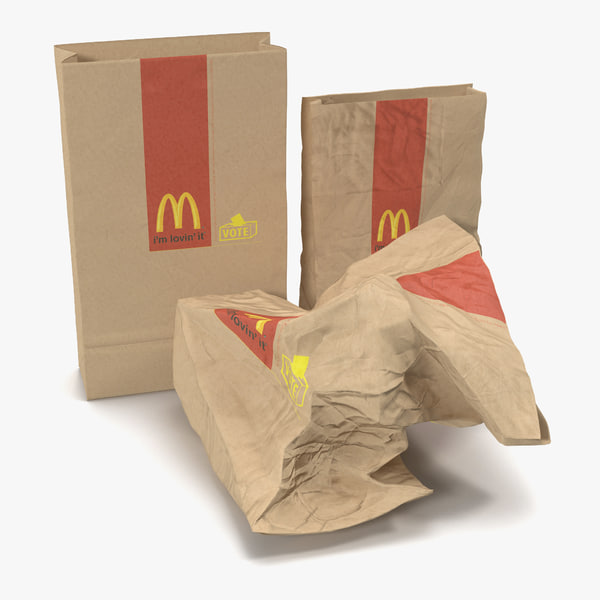 fast food paper bags 3d max