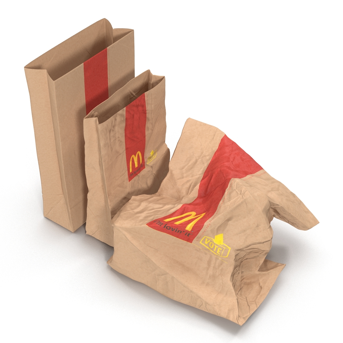 fast food paper bags 3d max