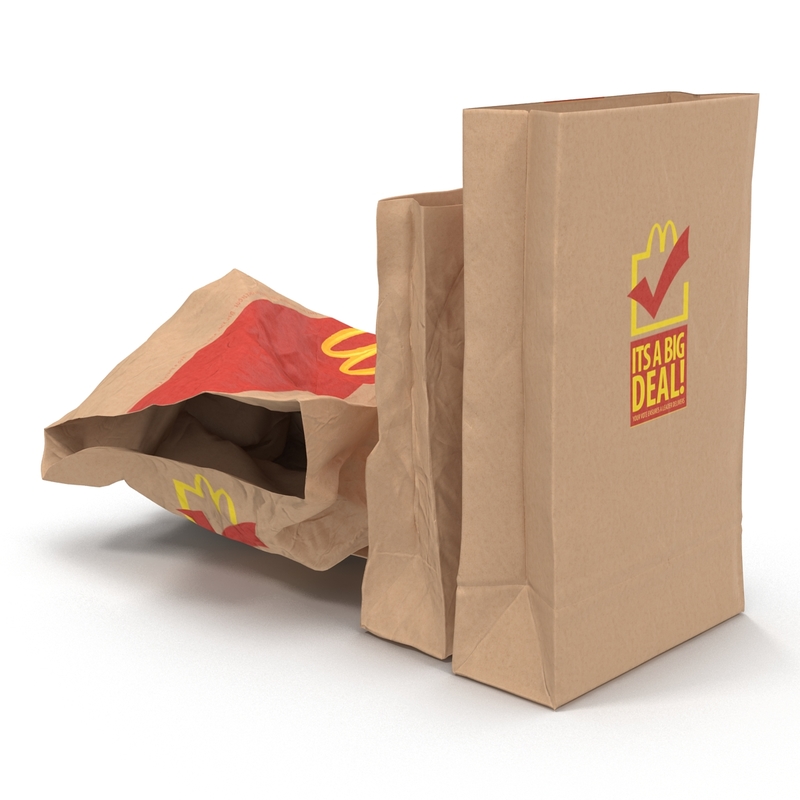 fast food paper bags 3d max