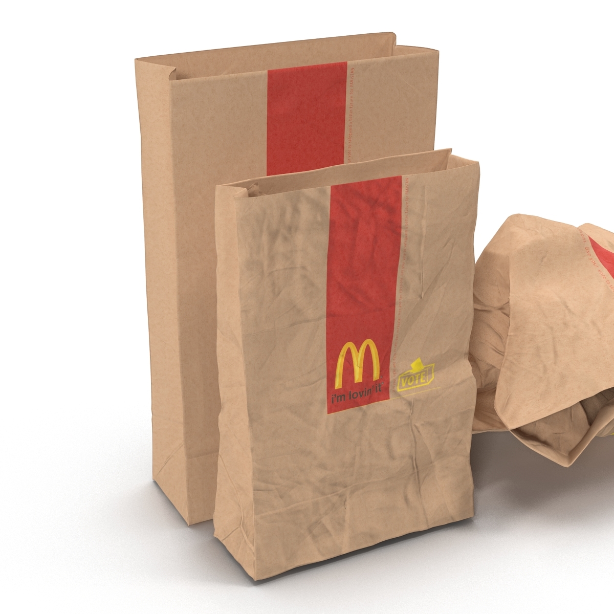 fast food paper bags 3d max