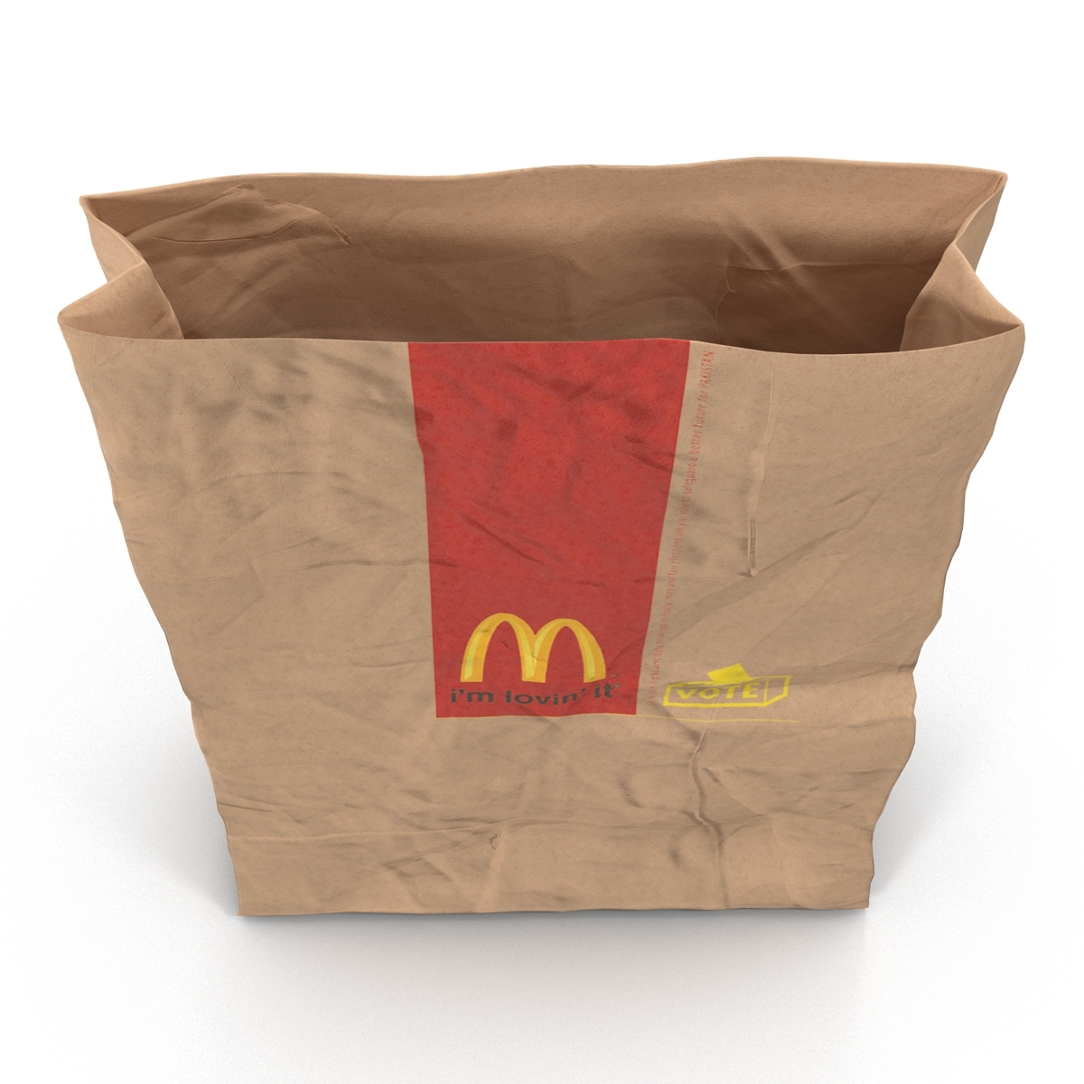 快餐纸袋3d模型设置麦当劳3d模型