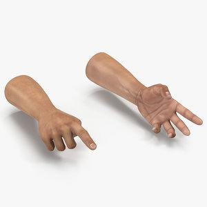 3d man hands rigged model