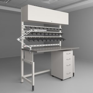 3d model height adjustable workbench