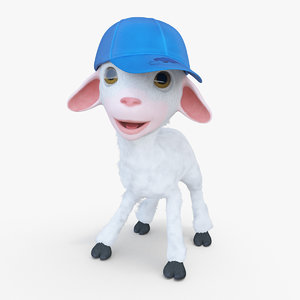 3d model of cartoon boy lamb rigged