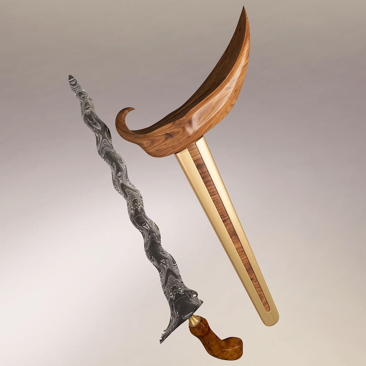 3d model keris sword