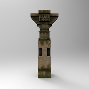 3d model stone pillar 1