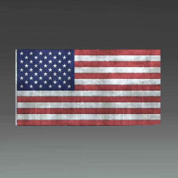 3d american flag model