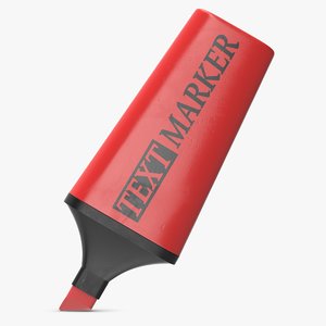 text marker red 3d model