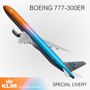 3d boeing klm special livery