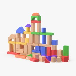 3d model of baby building blocks