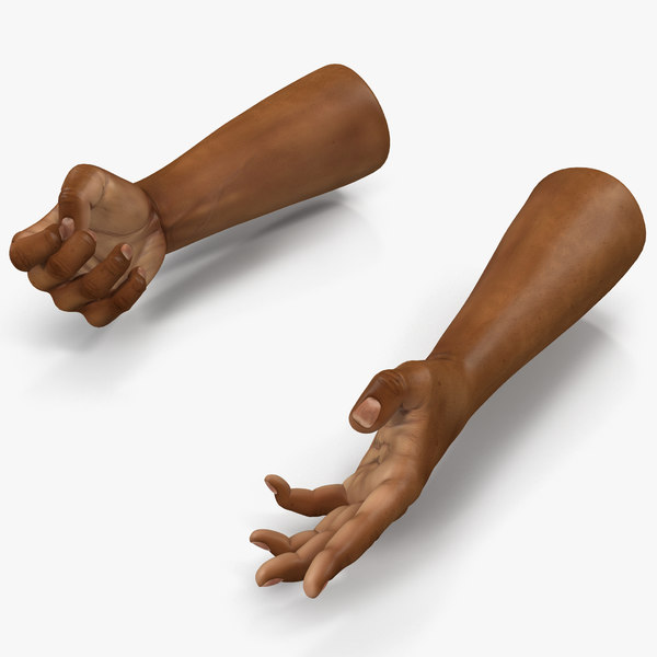 3d african man hands 3