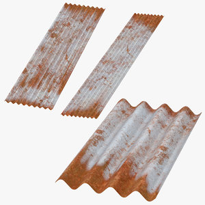 c4d corrugated metal sheets rusted