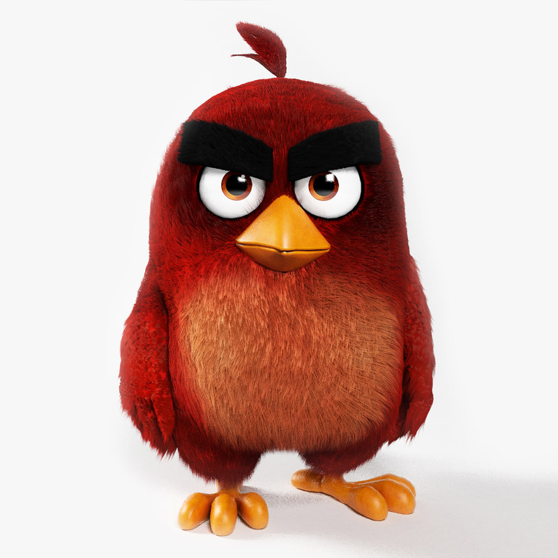 3d realistic red angry birds model