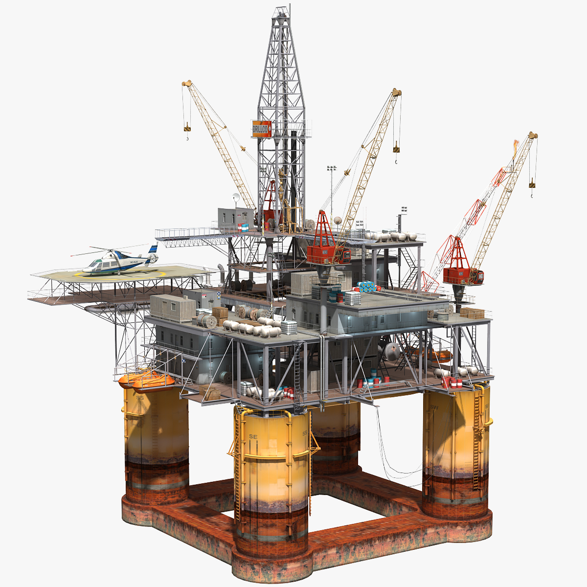 oil rig 3d max